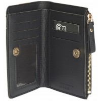 Lorenz RFID Medium Note Book Top Zip Purse Wallet with Panelling